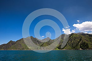 Heaven Lake on top of mountain in Urumqi