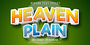 Heaven plain text effect, editable font style