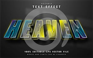 Heaven text, editable gradient text effect