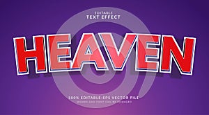 Heaven text effect template Premium Vector illustration