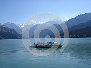 Heavenly Lake of Tianshan is an alpine lake in Xinjiang, Northwest China