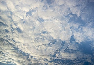 Heavenly landscape with Cumulus clouds.