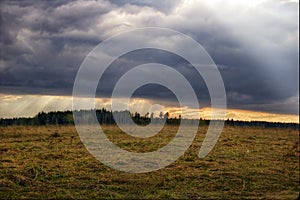 Heavenly light above fields