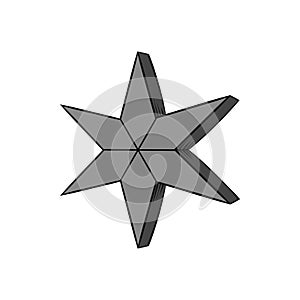 Heavenly six pointed star icon, monochrome style