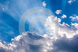 Heavenly sunrays through clouds, wallpaper for desktop