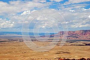 Heavenly view of plains and plateaus of Arizona