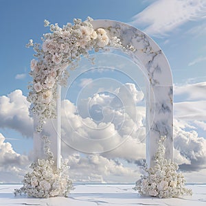 Heavens open gates against a blue and cloudy background photo