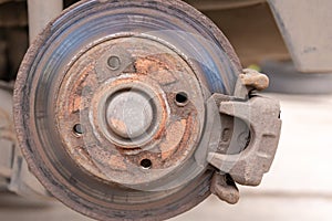 Heavily worn brake disc
