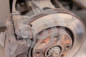 Heavily worn brake disc