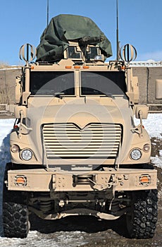 Heavy armored military vehicle in Afghanistan