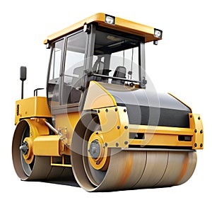 Asphalt roller on white background