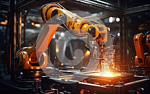 Heavy automation robot arm in smart factory