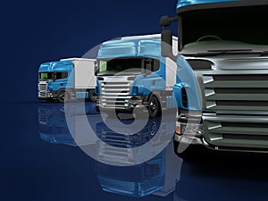 Heavy blue trucks presentation