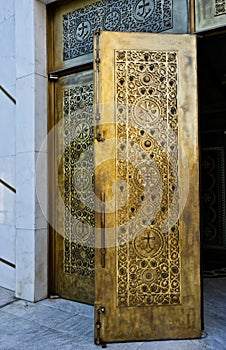 Heavy Bronze Doors, Orthodox Resurrection Cathedral, Tirana, Albania
