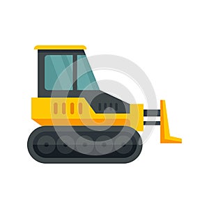 Heavy bulldozer icon flat isolated vector