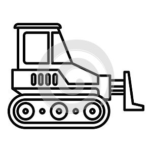 Heavy bulldozer icon, outline style