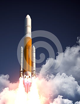 Heavy Carrier Rocket Take Off