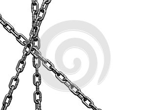 Heavy chains crossing chaotic