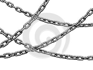 Heavy chains hang curved