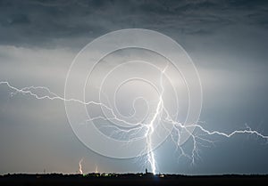 Heavy clouds bringing thunder, lightnings and storm