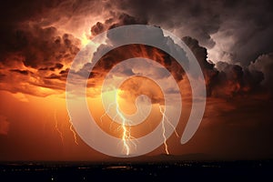 Heavy clouds bringing thunder, lightnings and storm