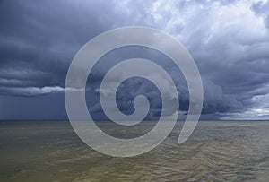 Heavy clouds at the seashore