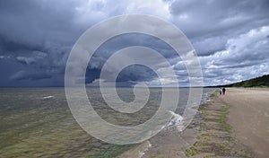 Heavy clouds at the seashore