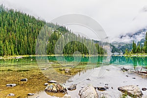 Lake O`Hara at Sargent`s Point in the Canadian Rockies of Yoho National Park