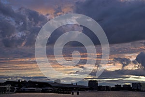Heavy clouds skyline Amsterdam