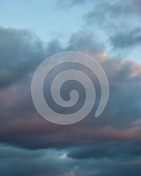 Heavy clouds at sunset photo