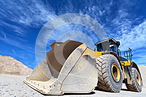 Heavy construction machine in open-cast mining - wheel loader tr