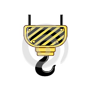 heavy crane hook cartoon vector illustration