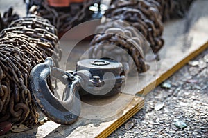 Heavy Crane Hook and Chains