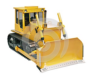 Heavy crawler bulldozer isolated