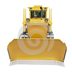 Heavy crawler bulldozer isolated