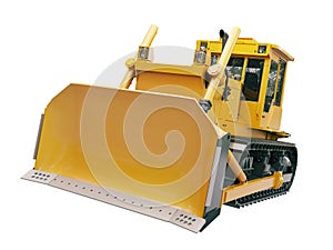 Heavy crawler bulldozer isolated