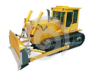 Heavy crawler bulldozer isolated