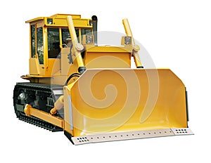 Heavy crawler bulldozer isolated