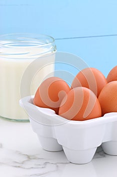 Heavy cream and whole eggs