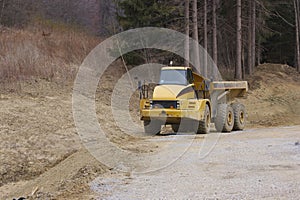 Heavy Dump Truck with Copy Space