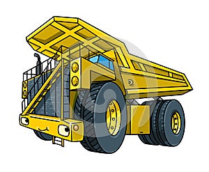 Funny heavy dump truck car with eyes