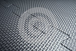 Heavy duty black rubber flooring tiles inside a gym