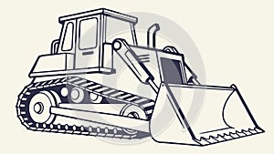 Heavy Duty Bulldozer for Construction and Earthmoving, vector design Generative AI