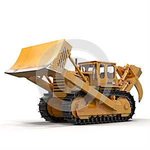 Heavy duty bulldozer isolated on white 3D Illustration