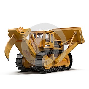 Heavy duty bulldozer isolated on white 3D Illustration