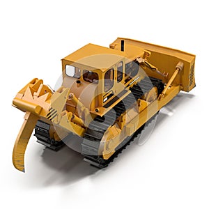 Heavy duty bulldozer isolated on white 3D Illustration
