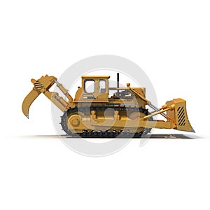 Heavy duty bulldozer Isolated on white 3D Illustration