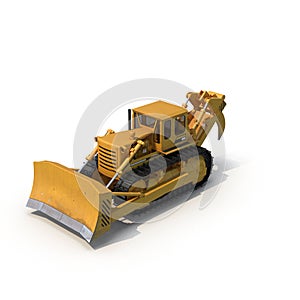 Heavy duty bulldozer Isolated on white 3D Illustration