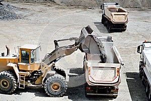 Heavy duty bulldozer working