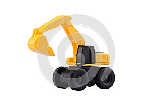 Heavy duty construction backhoe toy isolated with clipping path